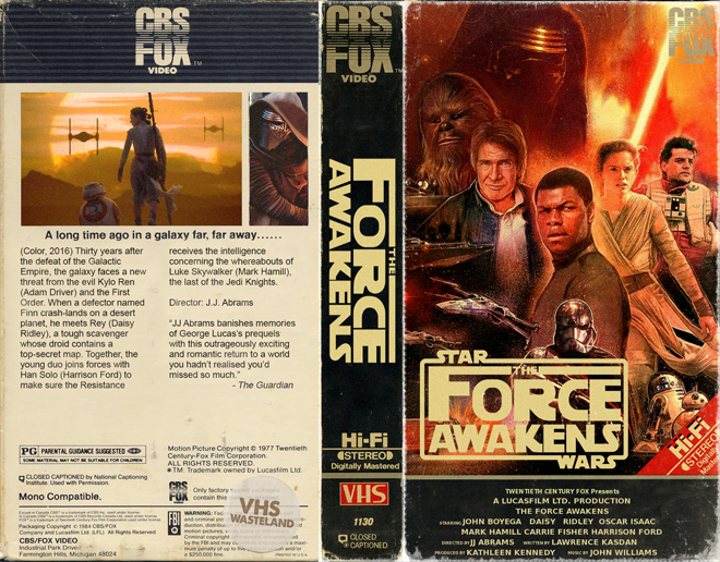 STAR WARS THE FORCE AWAKENS CUSTOM VHS COVER CUSTOM VHS COVER, MODERN VHS COVER, CUSTOM VHS COVER, VHS COVER, VHS COVERS